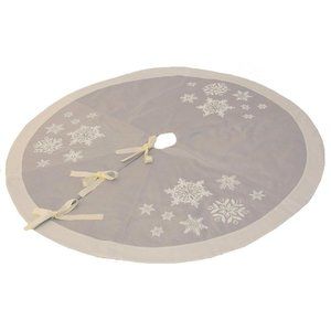 Manor Luxe Glistening Snow Christmas Tree Skirt 56"